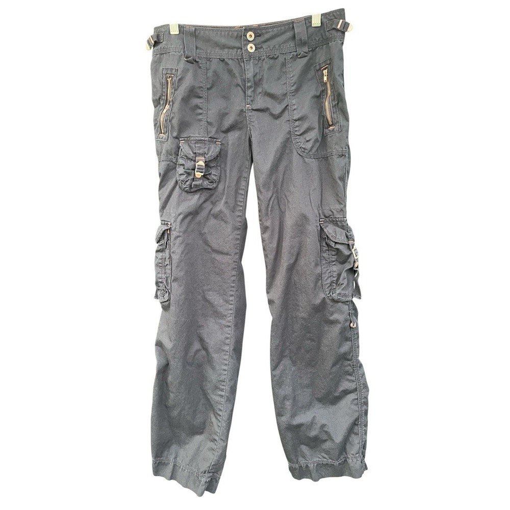Polo 1967 Vintage Y2K Womens Black Cargo Pants Size 4 Grunge Baggy Utility 90s